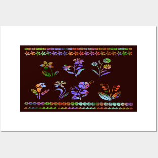 Flowers Silhouette Design Wild Flowers Posters and Art